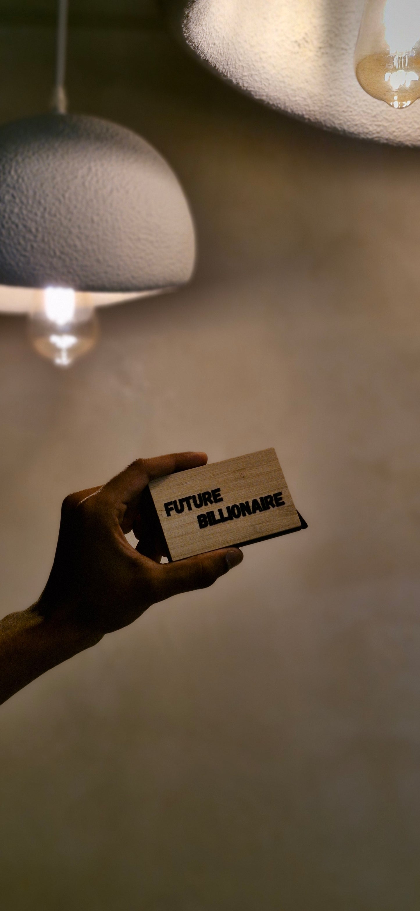 “Future Billionaire” Wooden Slim Card Holder – Stay Stylish & Secure